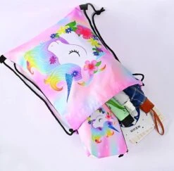 Unicorn Gymtas + Etui - Sporttas Met Rijgkoord - Bloemetjes - 4-12 Jaar -Reisbagage Winkel 1200x1181 2