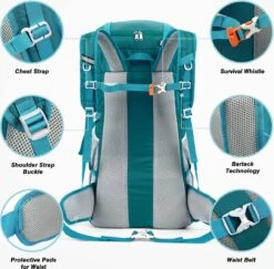 Merkloos Backpack – Trekking Hiking Camping - Outdoor Rugzak – Reizen Rugzak Rugtas – Waterdicht -Reisbagage Winkel 1200x1182 7