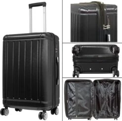 Travelsuitcase - Parma- Ruimbagage Reiskoffer - Polycarbonaat- Zwart - Hoogglans - Maat L / 93 Liter -Reisbagage Winkel 1200x1184 2