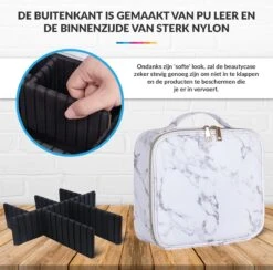 YONO Beautycase Marmer Design - Make Up Koffer Dames – Makeup Organizer – Tas Voor Cosmetica – Reis Toilettas – Wit -Reisbagage Winkel 1200x1184 7