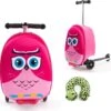 Handbagage Kinderen | Tas Meisje | Roze Uil | Koffer Handbagage | Kinder Koffer Meisjes | Step Meisje | Trolley Kinderen - 50 Kilo - 5 Tot 9 Jaar | Bouncy Box 40x20x25 Cm Incl. Nekkussen Vliegtuig -Reisbagage Winkel 1200x1186