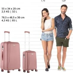 CarryOn Skyhopper Kofferset – TSA Handbagage + Reiskoffer 78cm – Dubbele Wielen - Old Pink 11 CarryOn Skyhopper Kofferset – TSA Handbagage + Reiskoffer 78cm – Dubbele Wielen - Old Pink -Reisbagage Winkel 1200x1193 2