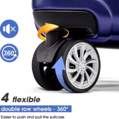 Merax 3-delig Kofferset Met TSA Slot - Trolleyset ABS 40L, 70L & 110 Liter - Blauw -Reisbagage Winkel 1200x1195 7