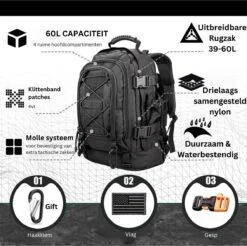 Rugzak 60 Liter - Backpack – Waterdicht - Militaire - Ademend – Licht Groen - Reizen – Geschikt Voor Heren, Dames, Jongens En Meisjes 11 Rugzak 60 Liter - Backpack – Waterdicht - Militaire - Ademend – Licht Groen - Reizen – Geschikt Voor Heren, Dames, Jongens En Meisjes -Reisbagage Winkel 1200x1195 9