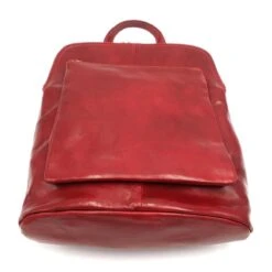 Bestleder – RZ30017 – Rood - Echt Leren - 2 In 1 - Schoudertas – Rugzak - Stevig - Hoge Kwaliteit Italiaans Leer- Rood -Reisbagage Winkel 1200x1198 19