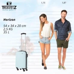 TravelZ Horizon Handbagagekoffer - 54cm Handbagage Trolley Met Gevoerde Binnenkant - Baby Blauw -Reisbagage Winkel 1200x1199 9