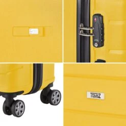 TravelZ Big Bars Reiskoffer 68 Cm Met Dubbele Wielen - Trolley Koffer Met TSA-slot - Geel -Reisbagage Winkel 1200x1200 1023