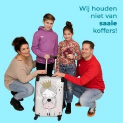 NoBoringSuitcases.com® Koffer Groot - Prinses - Bloemen - Kroon - Meisje - Sterren - Trolley Koffer Met TSA-slot - Met Wielen - 90 Liter - Reiskoffer - 66 Cm -Reisbagage Winkel 1200x1200 1112