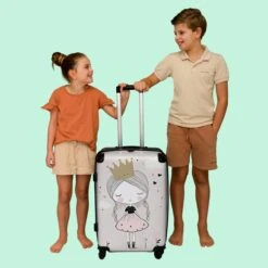 NoBoringSuitcases.com® Koffer Groot - Prinses - Bloemen - Kroon - Meisje - Sterren - Trolley Koffer Met TSA-slot - Met Wielen - 90 Liter - Reiskoffer - 66 Cm -Reisbagage Winkel 1200x1200 1114