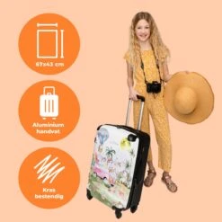 NoBoringSuitcases.com® Koffer Groot - Eenhoorn - Luchtballon - Meisjes - Regenboog - Trolley Koffer Met TSA-slot - Met Wielen - 90 Liter - Reiskoffer - 66 Cm -Reisbagage Winkel 1200x1200 1152