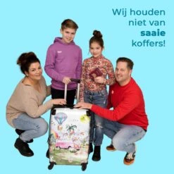 NoBoringSuitcases.com® Koffer Groot - Eenhoorn - Luchtballon - Meisjes - Regenboog - Trolley Koffer Met TSA-slot - Met Wielen - 90 Liter - Reiskoffer - 66 Cm -Reisbagage Winkel 1200x1200 1154