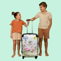 NoBoringSuitcases.com® Koffer Groot - Eenhoorn - Luchtballon - Meisjes - Regenboog - Trolley Koffer Met TSA-slot - Met Wielen - 90 Liter - Reiskoffer - 66 Cm -Reisbagage Winkel 1200x1200 1156