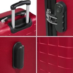 Tectake - Kofferset Trolleyset Reisset - 3-dlg Hardshell Wijnrood - 402670 -Reisbagage Winkel 1200x1200 1158