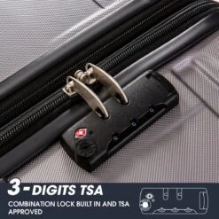Merax 3-delig Kofferset Met TSA Slot - Trolleyset ABS 40L, 70L & 110 Liter - Grijs -Reisbagage Winkel 1200x1200 1239