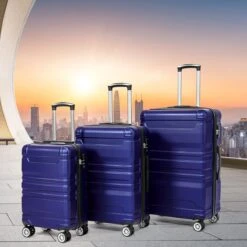 Merax 3-delig Kofferset Met TSA Slot - Trolleyset ABS 40L, 70L & 110 Liter - Blauw -Reisbagage Winkel 1200x1200 1326