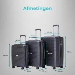 Legage Kofferset - Kofferset 3-Delig - Inclusief TSA Sloten - 1 Handbagage Koffer - Trolley - Zwart -Reisbagage Winkel 1200x1200 1377