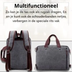 Jeusin® Multifunctionele Comfortabele Laptoptas 3-in-1 Rugtas - Schoudertas - Voor 17,3-inch Laptop Formaat - Grijs -Reisbagage Winkel 1200x1200 1469