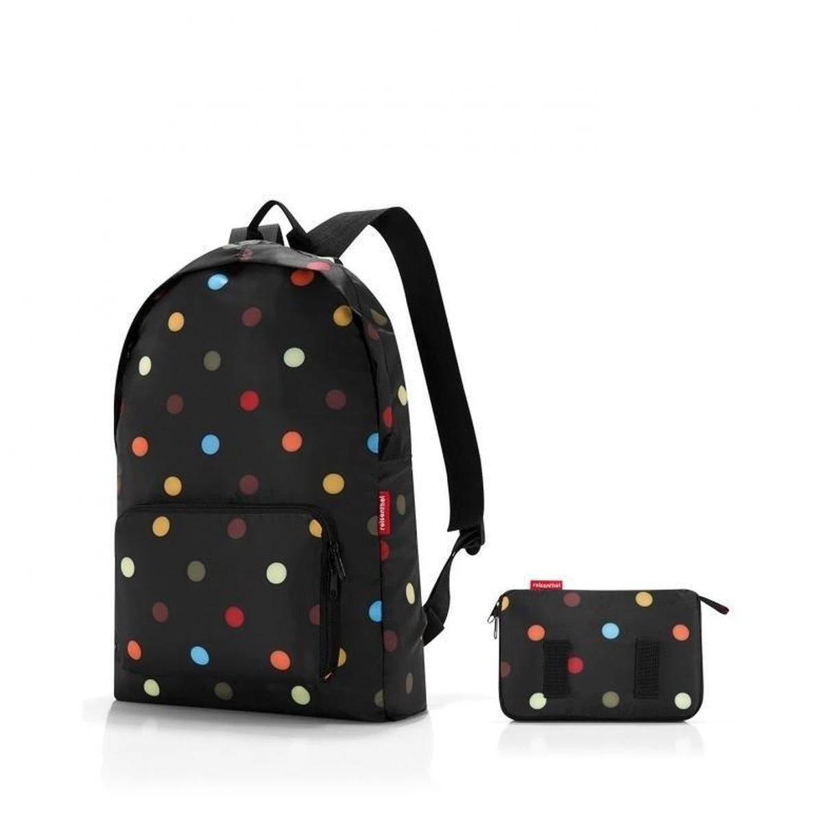 Reisenthel Mini Maxi Rucksack Rugzak - Opvouwbaar - 14L - Dots Zwart 9 Reisenthel Mini Maxi Rucksack Rugzak - Opvouwbaar - 14L - Dots Zwart - Afbeelding 7