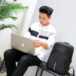 Merkloos Rugzak Anti-diefstal / 40x28x14cm (20l)/ Laptop 15,6 Inch / USB-oplaadpoort / Zwart / Powerbank (20mAh) -Reisbagage Winkel 1200x1200 1777