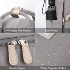 Merkloos Veran Rugtas - Rugzak - 30 Liter - 15,6" Laptopvak - Boekentas - Vintage - Heren - Dames - Laptop - School - Boekentas - Grijs -Reisbagage Winkel 1200x1200 1954