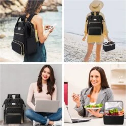 Merkloos ETRONIK Lunch Rugzak Voor Dames, Laptoprugzak, 15,6 Inch Met Geïsoleerde Koeltas, Waterdichte Koelrugzak Met USB-oplaadaansluiting, Koeltas, Lunchtas Voor Dames En Heren, Reizen, Werk, School, Zwart -Reisbagage Winkel 1200x1200 1977