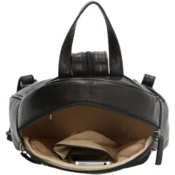 Old West Leren Dames Rugzak San Antonio M - Zwart -Reisbagage Winkel 1200x1200 2099