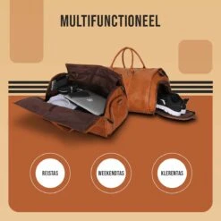 JeRie Weekendtas Voor Dames En Heren - Reistas Handbagage - 100% Echt PU Leer - Sporttas - Duffel Bag - Tas - Bruin 12 JeRie Weekendtas Voor Dames En Heren - Reistas Handbagage - 100% Echt PU Leer - Sporttas - Duffel Bag - Tas - Bruin -Reisbagage Winkel 1200x1200 2199