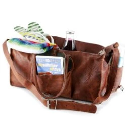 Merkloos Reistas Van ECHTE LEER - Sporttas - Weekendtas MALAGA Echte Leder - Cognac Bruin -HANDGEMAAKTE VINTAGE STIJL Duffel Tas -Reisbagage Winkel 1200x1200 2205