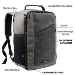 CabinMax Manhatten – Handbagage 20L – Rugzak – Schooltas - 40x20x25 Cm – Compact Reistas – Lichtgewicht – Grijs/Rood 15 CabinMax Manhatten – Handbagage 20L – Rugzak – Schooltas - 40x20x25 Cm – Compact Reistas – Lichtgewicht – Grijs/Rood -Reisbagage Winkel 1200x1200 2267