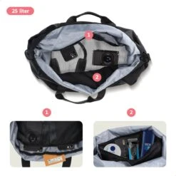 ONYX® Reistas 25L - Lichtgewicht Weekendtas - Sporttas - Waterafstotend En Duurzaam - Zwart -Reisbagage Winkel 1200x1200 2292