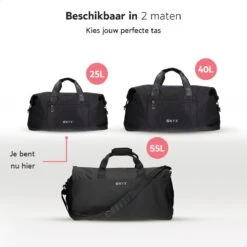 ONYX® Reistas 25L - Lichtgewicht Weekendtas - Sporttas - Waterafstotend En Duurzaam - Zwart -Reisbagage Winkel 1200x1200 2296