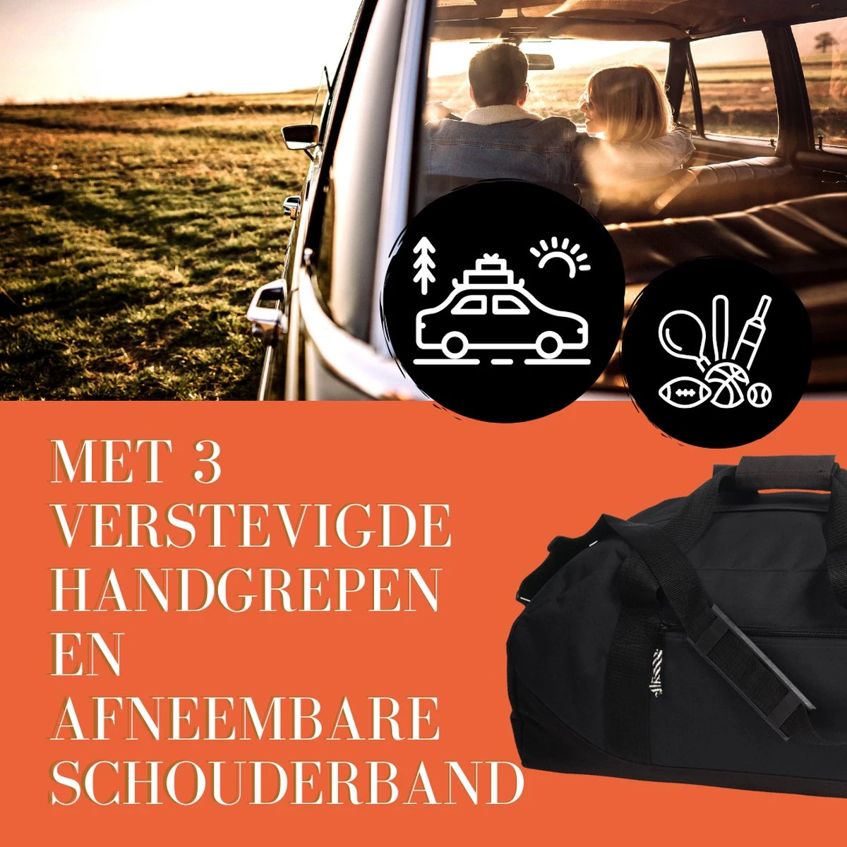 Sport Reistas - Sporttas - Weekendtas - Zwart 4 Sport Reistas - Sporttas - Weekendtas - Zwart - Afbeelding 2