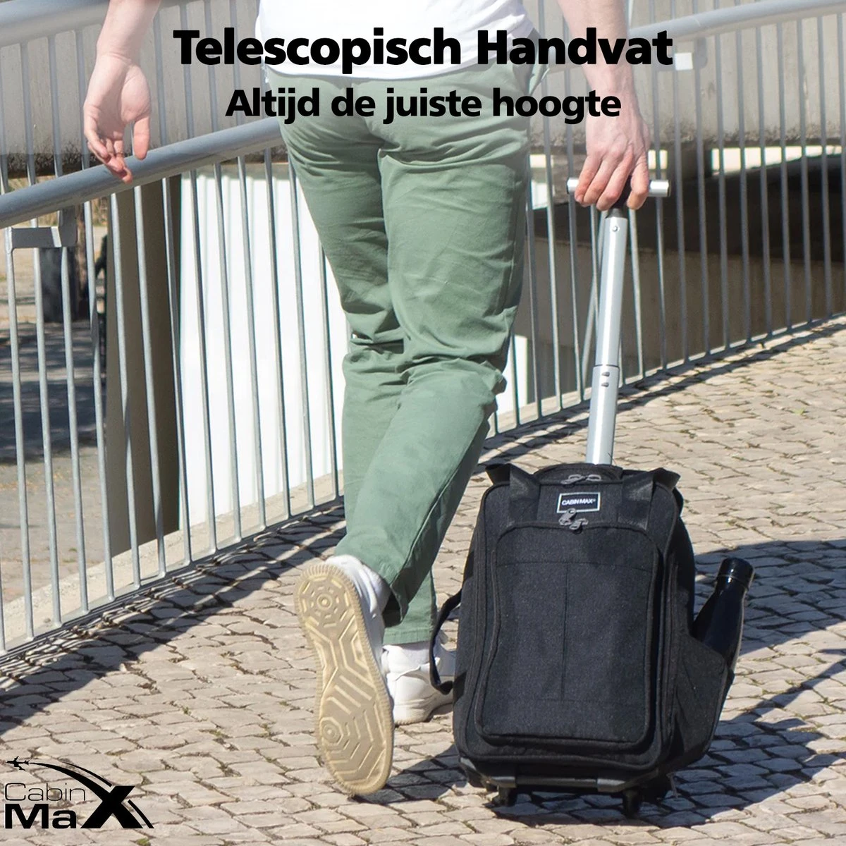 CabinMax Narvik Wieltas - Ryanair Reistas Op Wielen - Handbagage 20L - 40x20x25cm - Zwart 6 CabinMax Narvik Wieltas - Ryanair Reistas Op Wielen - Handbagage 20L - 40x20x25cm - Zwart - Afbeelding 4