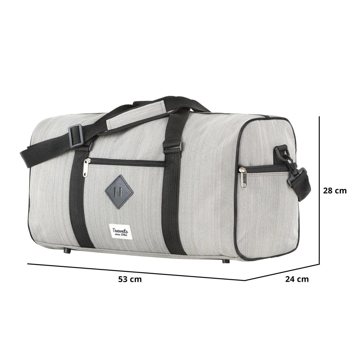 TravelZ Hipster Reistas | 36 Liter Compacte Weekendtas | 53 X 28 X 24cm | Grijs 4 TravelZ Hipster Reistas | 36 Liter Compacte Weekendtas | 53 X 28 X 24cm | Grijs - Afbeelding 2