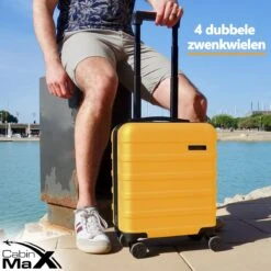 CabinMax Handbagage Koffer - Trolley 30L - Harde Reiskoffer - 45x36x20cm - Lichtgewicht - Groot Capaciteit - Geel 15 CabinMax Handbagage Koffer - Trolley 30L - Harde Reiskoffer - 45x36x20cm - Lichtgewicht - Groot Capaciteit - Geel -Reisbagage Winkel 1200x1200 251