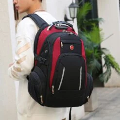 ASA-STAR Rugzak Met 2 USB Charging Anti-theft Laptopvak -Anti-Diefstal- Met Slot (zwart) - Inclusief 2 USB Oplaadstation- Backpack - School - Luxe Laptop Rugtas - Travel- Reistassen - Rugzak Slim Fit School/college Tas Jongens/meisjes -heren- Dames