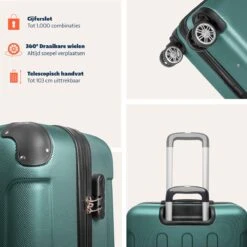 TRVLMORE Koffer - Handbagage - 54x36x20cm - 38L - Donkergroen -Reisbagage Winkel 1200x1200 264