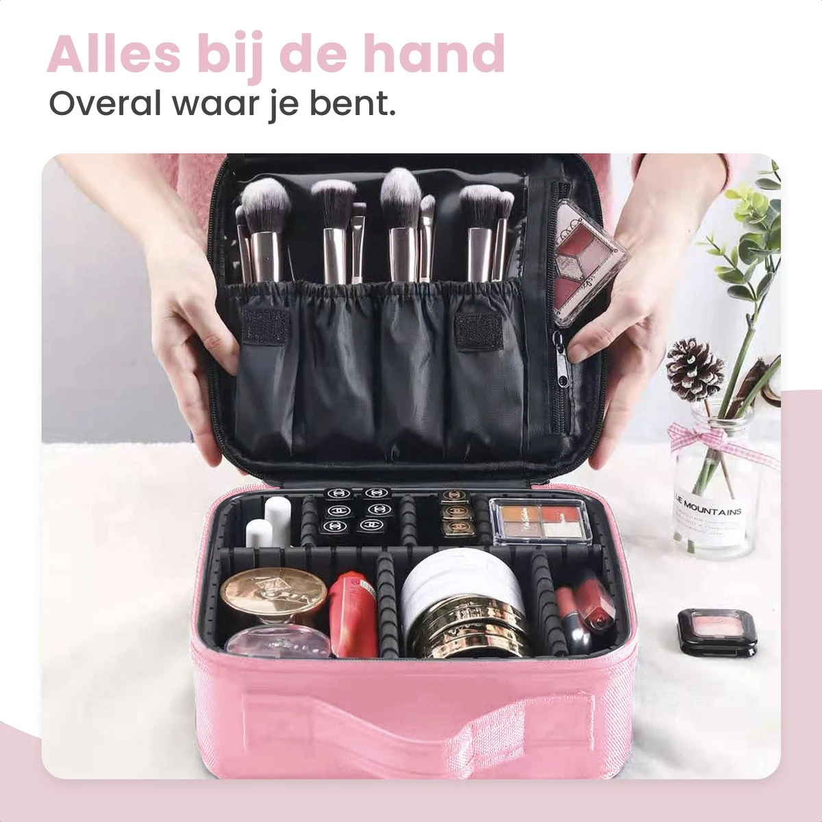 Eagle Make-up Organizer - Make-up Koffer - Verstelbare Vakken - Beautycase - Multifunctioneel - Make-up Tas - Reisformaat 6 Eagle Make-up Organizer - Make-up Koffer - Verstelbare Vakken - Beautycase - Multifunctioneel - Make-up Tas - Reisformaat - Afbeelding 4