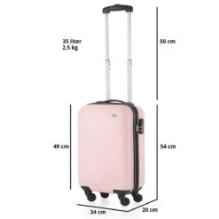 TravelZ Horizon Handbagagekoffer - 54cm Handbagage Trolley Met Gevoerde Binnenkant - Baby Roze -Reisbagage Winkel 1200x1200 395