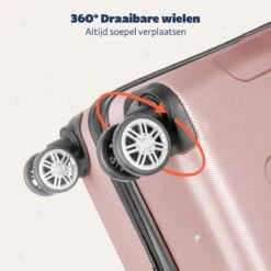 TRVLMORE Koffer - Handbagage - 54x36x20cm - 38L - Roségoud -Reisbagage Winkel 1200x1200 439