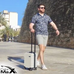 CabinMax Handbagage Koffer - Trolley 30L - Harde Reiskoffer - 45x36x20cm - Lichtgewicht - Groot Capaciteit - Wit -Reisbagage Winkel 1200x1200 594