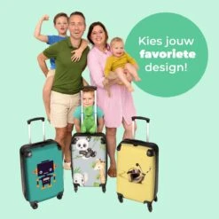 NoBoringSuitcases.com® Koffer - Jungle - Panda - Olifant - Giraffe - Kinderen - Past Binnen 55x40x20 Cm En 55x35x25 Cm - Handbagage - Trolley - Fotokoffer - Cabin Size - Print -Reisbagage Winkel 1200x1200 647