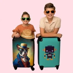 NoBoringSuitcases.com® Koffer - Hond - Kleding - Accessoires - Verf - Portret - Kinderen - Reiskoffer Met Wielen - Kinderkoffer - Fotokoffer - Past Binnen 55x40x20 Cm En 55x35x25 Cm - Trolley Handbagage Lichtgewicht -Reisbagage Winkel 1200x1200 655