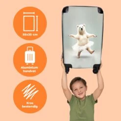 NoBoringSuitcases.com® Koffer - IJsbeer - Rok - Wit - Portret - Dieren - Trolley Op Wieltjes - Reiskoffer - Past Binnen 55x40x20 Cm En 55x35x25 Cm - Fotokoffer -Reisbagage Winkel 1200x1200 676