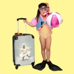 NoBoringSuitcases.com® Koffer - IJsbeer - Rok - Wit - Portret - Dieren - Trolley Op Wieltjes - Reiskoffer - Past Binnen 55x40x20 Cm En 55x35x25 Cm - Fotokoffer -Reisbagage Winkel 1200x1200 679