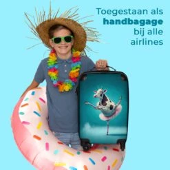 NoBoringSuitcases.com® Koffer - Koe - Ballet - Rok - Portret - Dieren - Trolley Op Wieltjes - Handbagagekoffer - Past Binnen 55x40x20 Cm En 55x35x25 Cm - Reiskoffer -Reisbagage Winkel 1200x1200 693