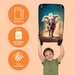 NoBoringSuitcases.com® Koffer - Handbagage Trolley - Olifant - Verf - Bloemen - Portret - Abstract - Reiskoffer Met Wielen - Past Binnen 55x40x20 Cm En 55x35x25 Cm - Koffertje - Fotokoffer -Reisbagage Winkel 1200x1200 765