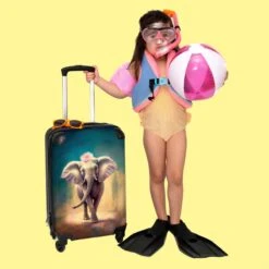 NoBoringSuitcases.com® Koffer - Handbagage Trolley - Olifant - Verf - Bloemen - Portret - Abstract - Reiskoffer Met Wielen - Past Binnen 55x40x20 Cm En 55x35x25 Cm - Koffertje - Fotokoffer -Reisbagage Winkel 1200x1200 768