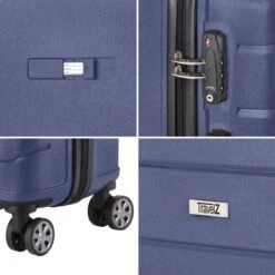 TravelZ Big Bars Reiskoffer 78 Cm Met Dubbele Wielen - Trolley Koffer Met TSA-slot - Blauw -Reisbagage Winkel 1200x1200 840