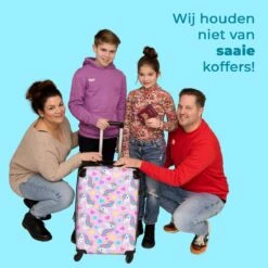 NoBoringSuitcases.com® Koffer Groot - Eenhoorn - Meisje - Patroon - Hartje - Trolley Koffer Met TSA-slot - Met Wielen - 90 Liter - Reiskoffer - 66 Cm -Reisbagage Winkel 1200x1200 885